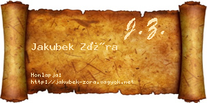 Jakubek Zóra névjegykártya